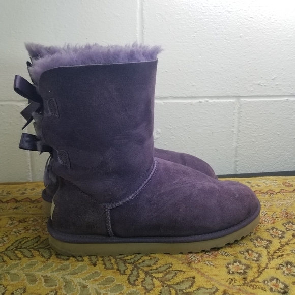 Ugg Bailey Bow II purple shearling bow boots - Picture 4 of 12